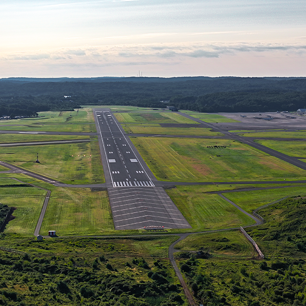 view from air of Hanscom Field