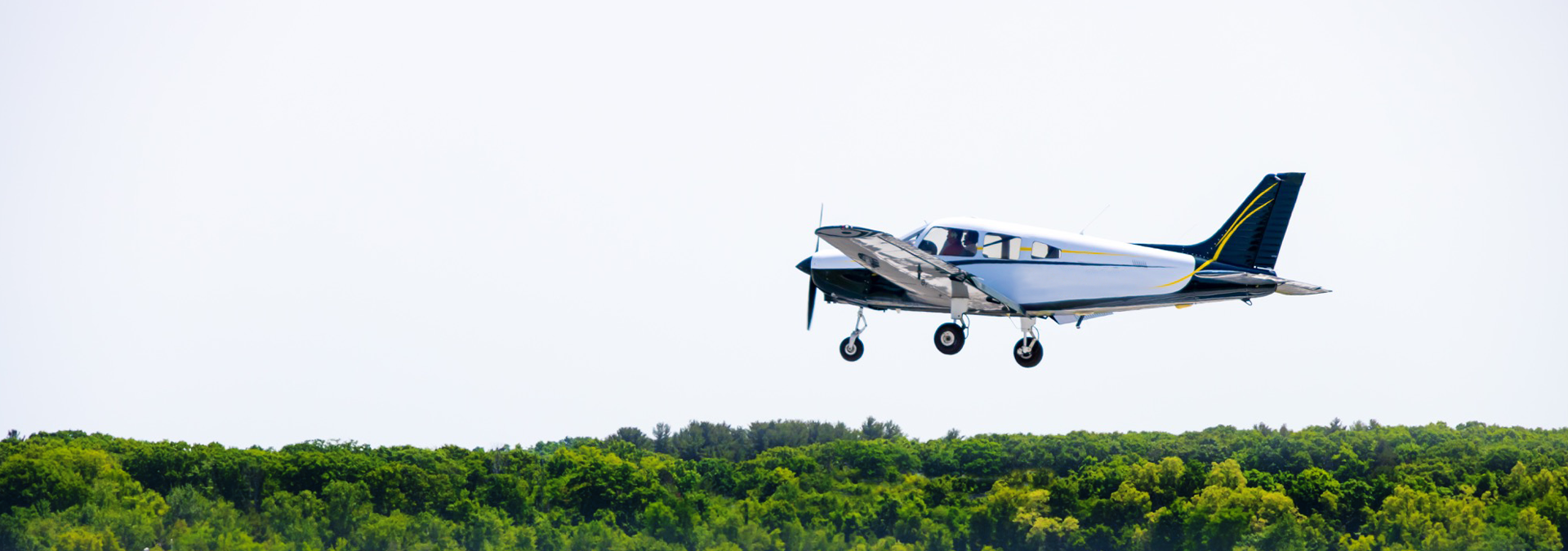 Plane landing at Hanscom field