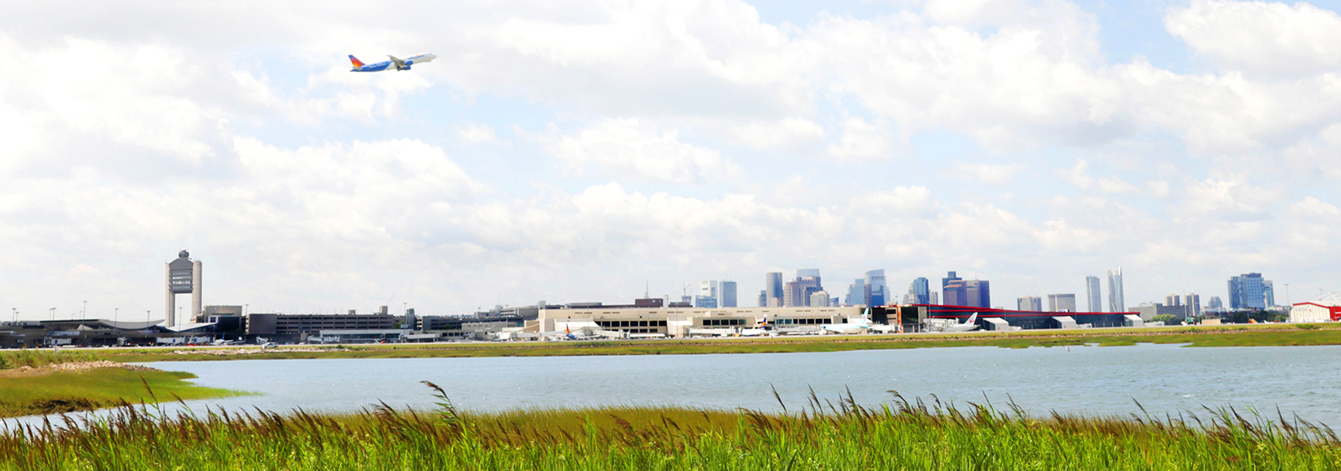 Water around Logan airport