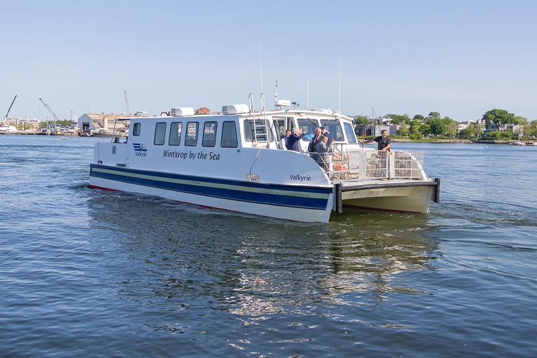 Ferry leaving a dock