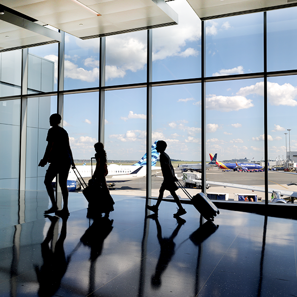 passengers at Boston Logan