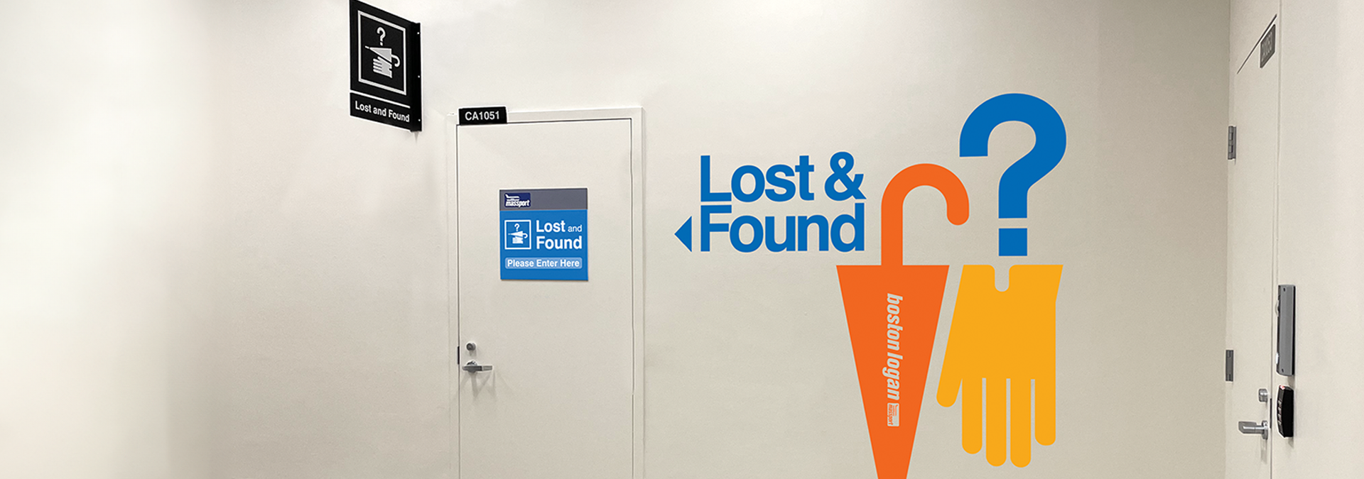 Lost and Found door at Logan Airport