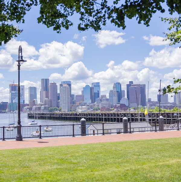 Piers Park II with city skyline in background