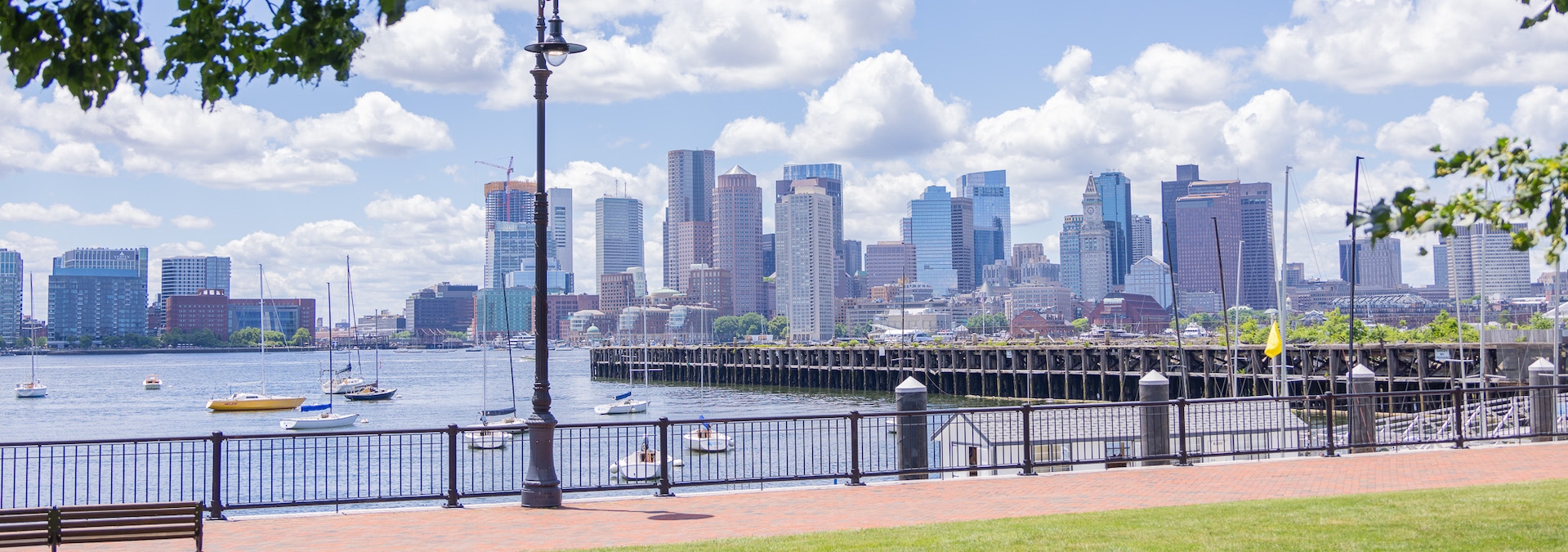 Piers Park II with city skyline in background