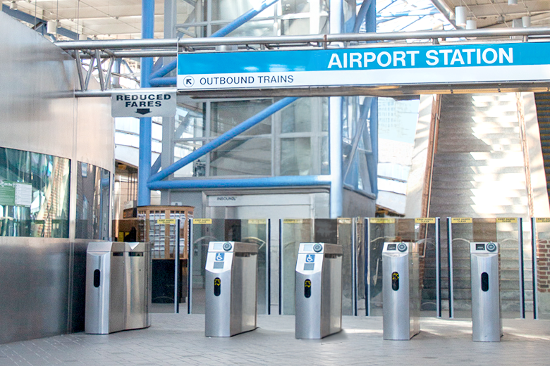 Inside of Airport Station Blue Line Stop