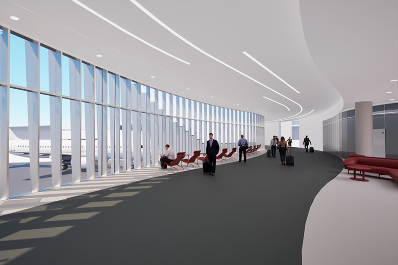 Rendering of the A to B connector at Boston Logan International Airport