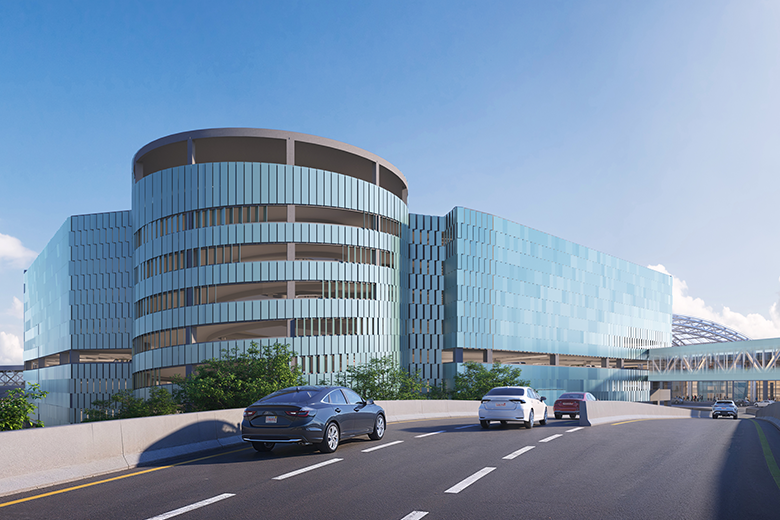 Rendering of Masport's Boston Logan International Airport's new Terminal E garage