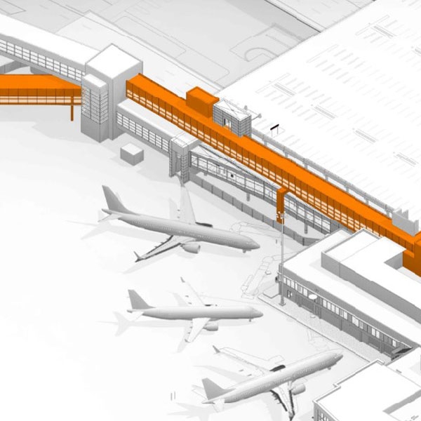 Terminal A to B walkway project rendering