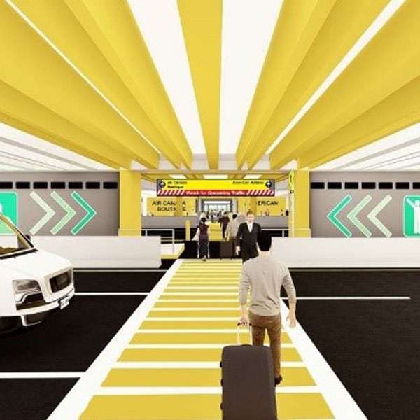 Terminal B curb