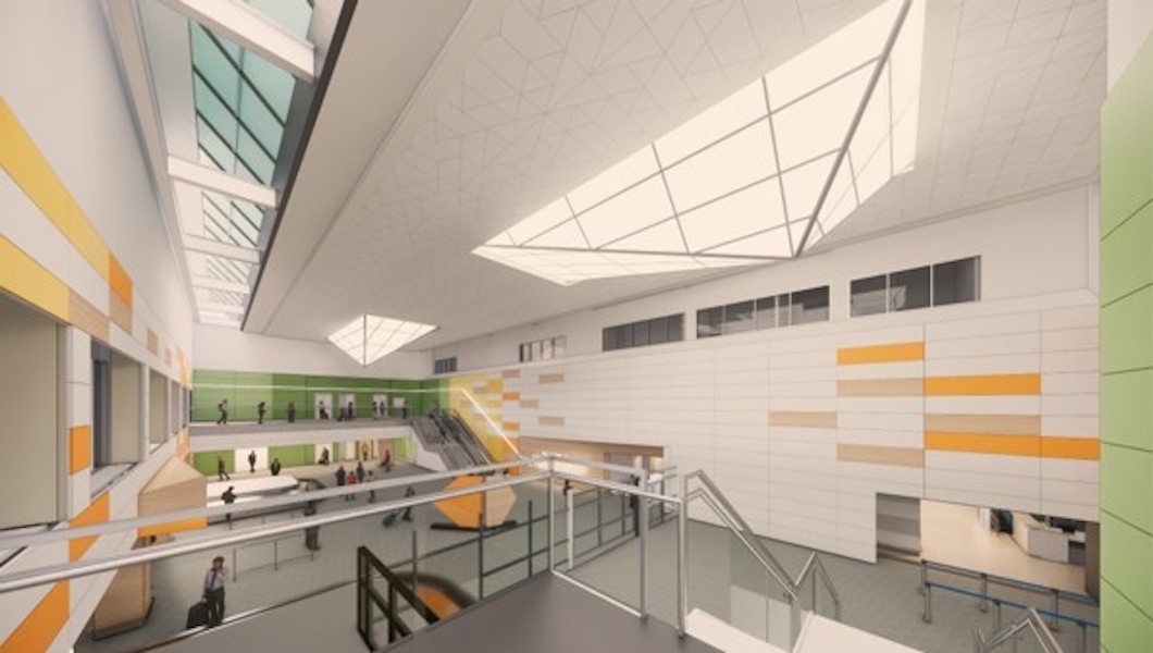 Rendering of Terminal E International Claim Hall and Customs