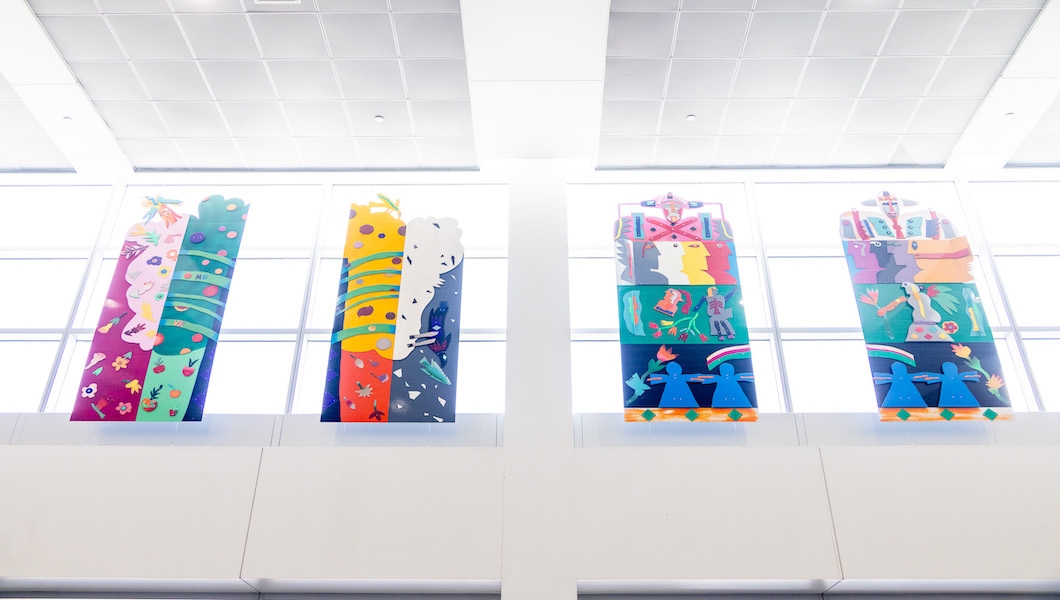 Colorful Exhibit Pre-security in Terminal A