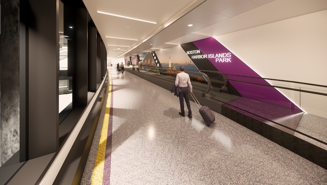Rendering of moving walkways in Terminal E