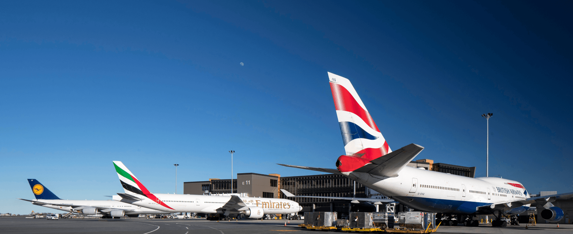 Planes parked at Terminal E