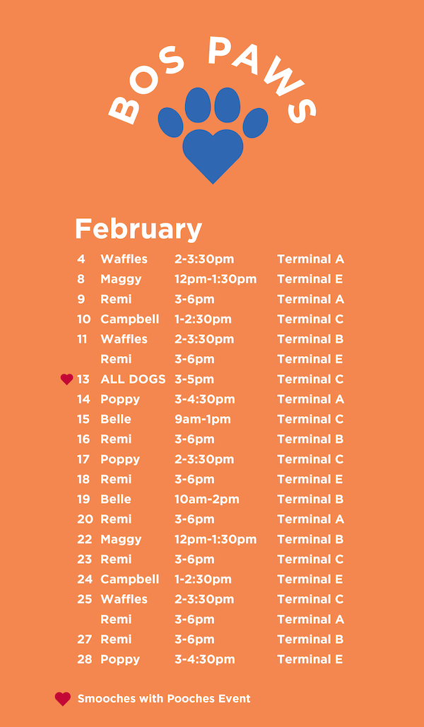 BOS Paws Schedule