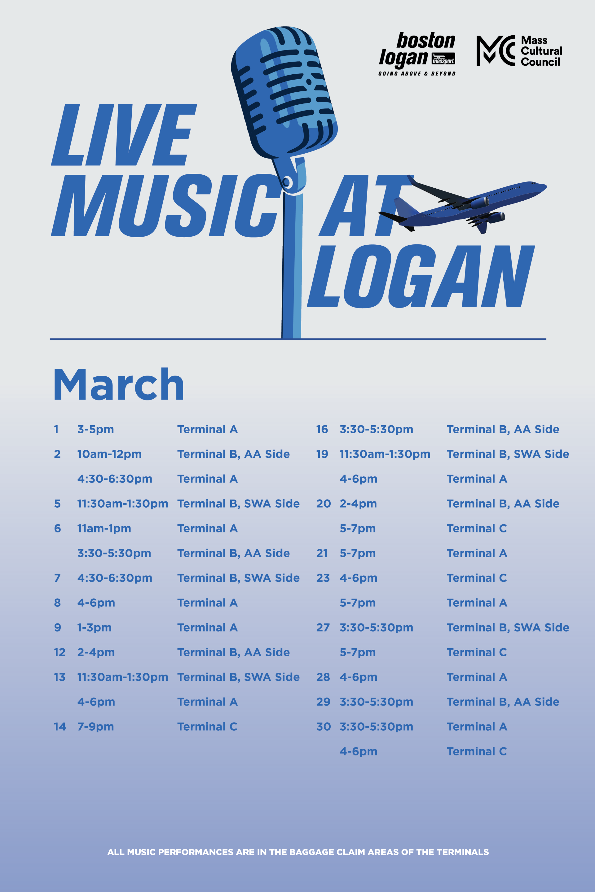 Schedule of Live Music at Logan for March 2026