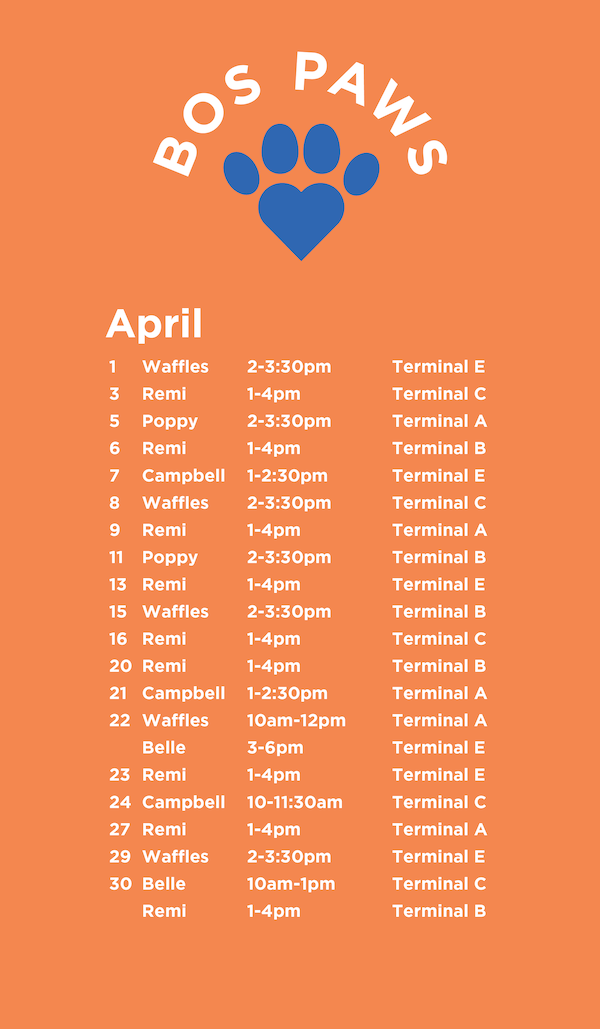 BOS Paws Schedule
