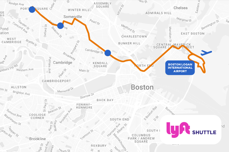 Somerville Lyft Shuttle Map
