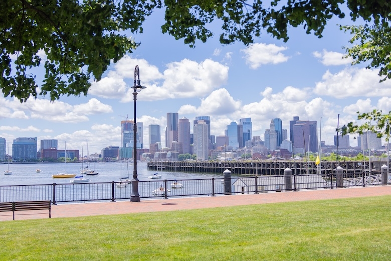 Piers Park II with city skyline in background
