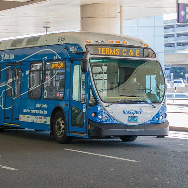 Shuttle bus on road